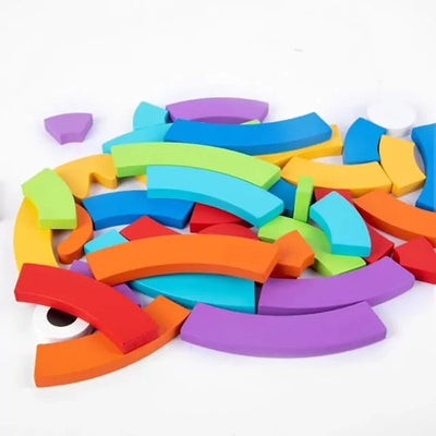 Rainbow Colorful Pattern Puzzle Board with Cards - 552