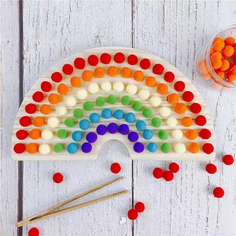 Wooden Rainbow Ball Board - Open Ended Toys