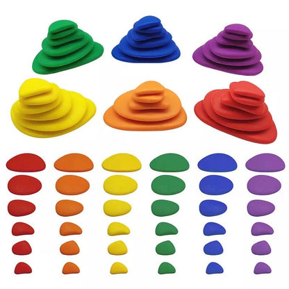 Rainbow Pebbles activity set with Cards - Open Ended Play Toys