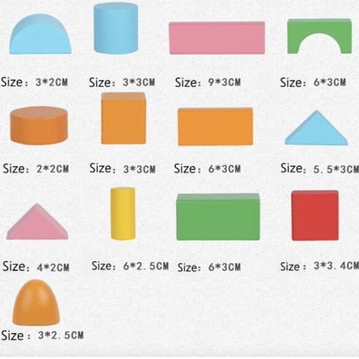 Fidtoy Blocs de construction en bois arc-en-ciel pour enfants Ensemble de jouets de construction créatifs