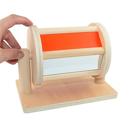 Fidtoy Montessori Spinning Drum for Babies – Wooden Sensory Rolling Toy 6–24 Months