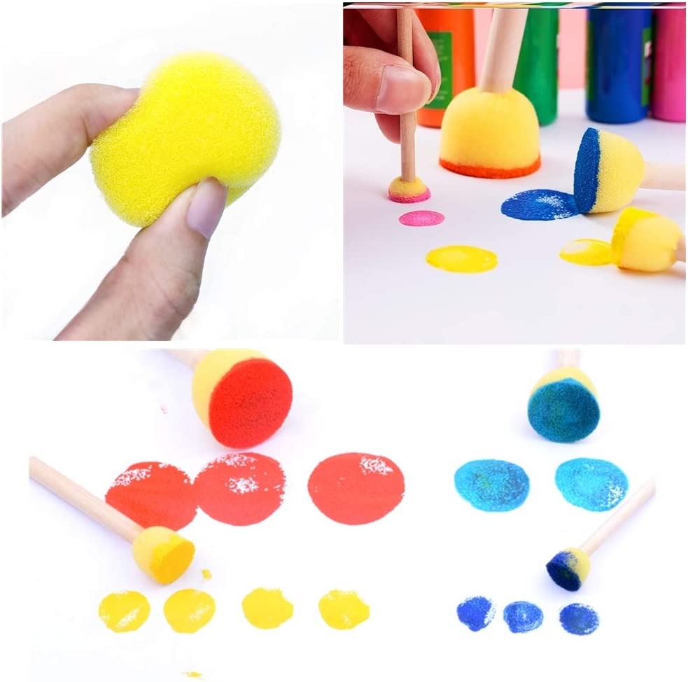 Round Sponge Drawing Stamp - 5 Pieces