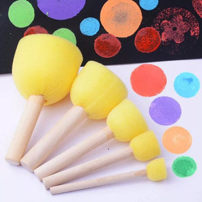 Round Sponge Drawing Stamp - 5 Pieces