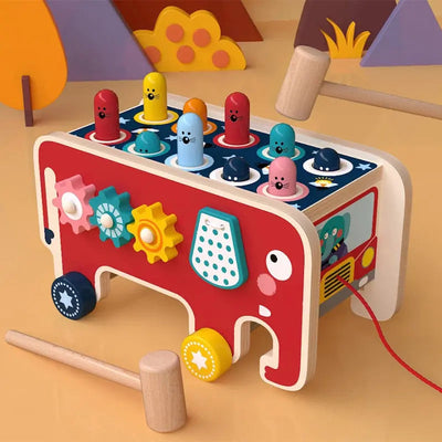 Fidtoy Banc à Marteler Montessori pour Tout-petits – Jouet Musical en Bois avec Marteau pour l'Éveil et la Motricité Fine