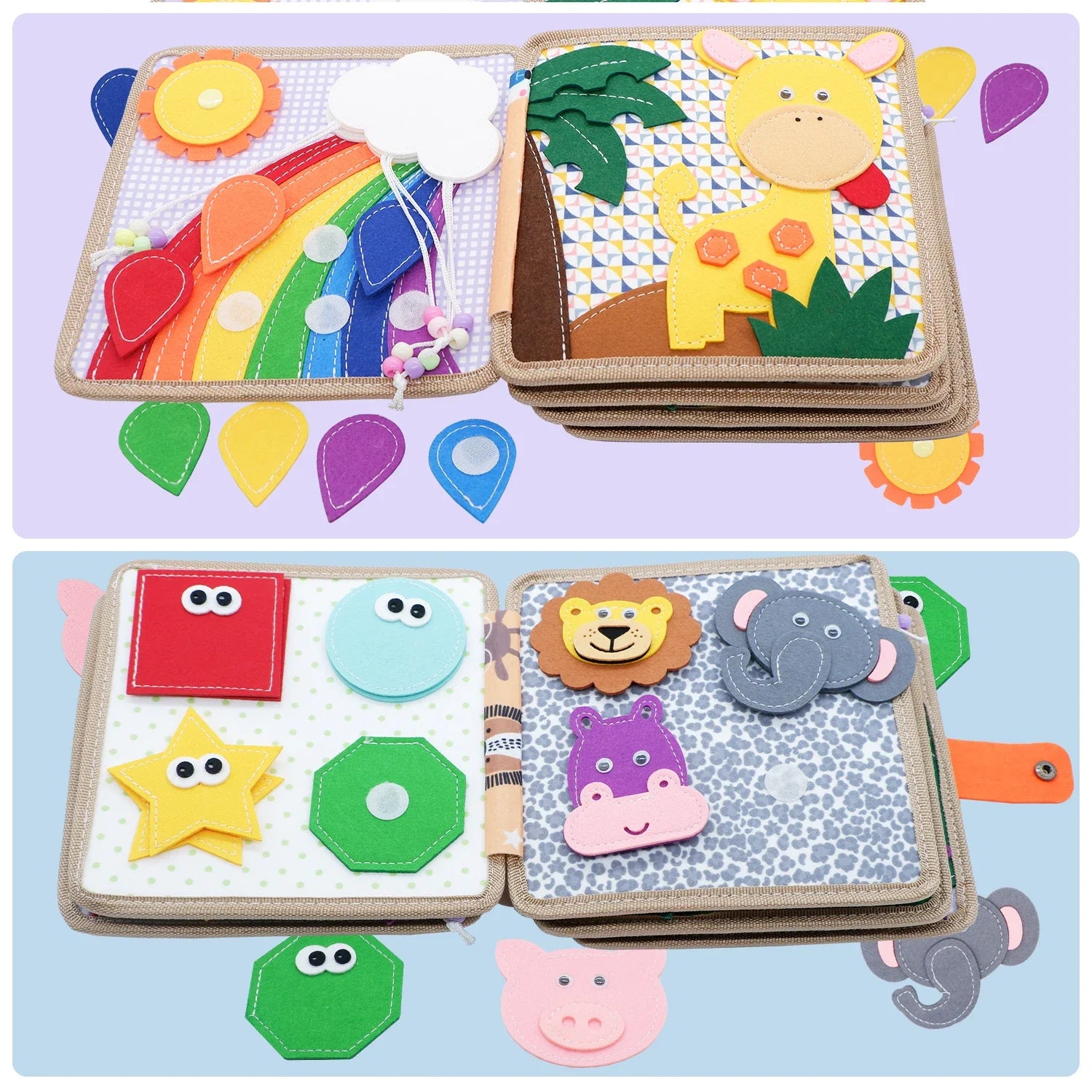 Sensory Montessori Felt Quiet Book for Kids – Busy Board with Farm Animal Storytelling & Sensory Play