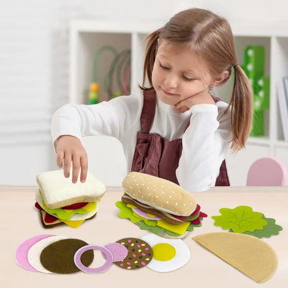 Montessori pretend play 28PCS Burger Sandwich Set