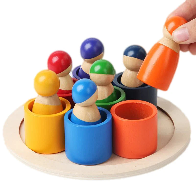 Montessori Wooden Rainbow Puzzle Toy