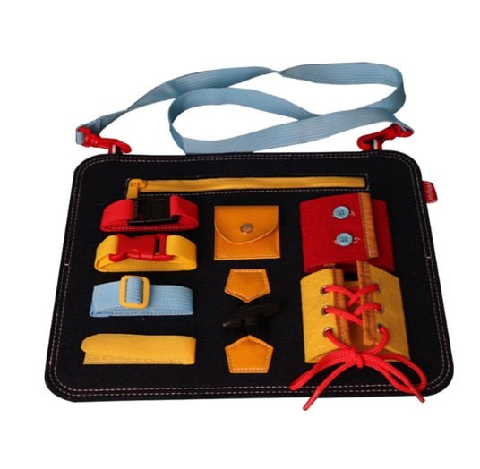 Fidtoy Busy Board for Toddlers – Portable Sensory Activity Board for Travel & Learning