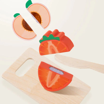 Fidtoy Jeu d'imitation en bois d'aliments à découper pour enfants | Jeu Montessori et motricité fine