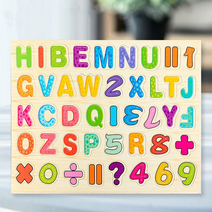 Wooden Multifunction Children Puzzle with Magnetic Writing and Drawing Board and Blackboard