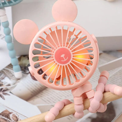 Fidtoy Portable Stroller Fan Clip On Baby Cooling Fan USB Rechargeable