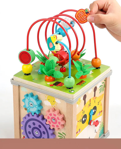 Montessori Wooden  Multifunction Beaded Treasure Box