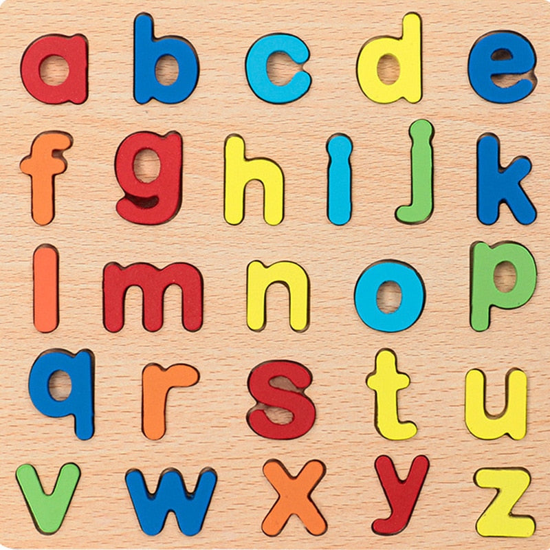 Puzzle en bois 3D Montessori pour enfants avec alphabet et chiffres
