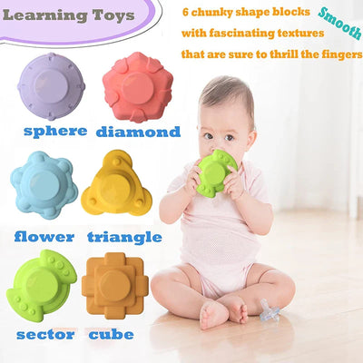 Fidtoy Cube d'apprentissage sensoriel Montessori - Jouet à formes à encastrer