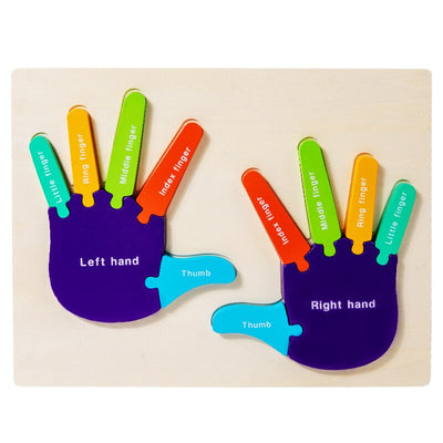 Puzzle 3D Montessori en bois pour les mains et les pieds