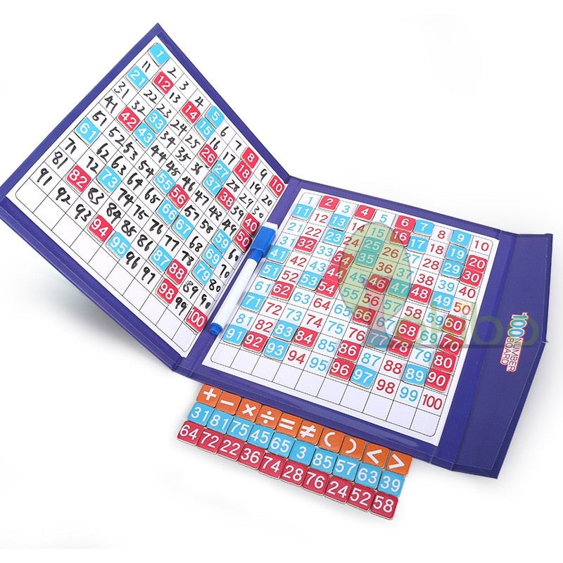 Book / Magnetic Board Montessori - Learn to Count from 1 to 100 and to Add or Subtract
