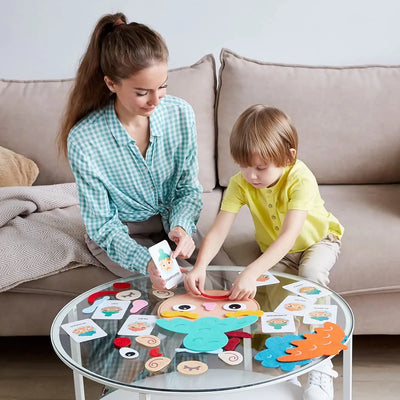 Fidtoy Juego de Expresiones Faciales Juguete Montessori para el Aprendizaje de Emociones
