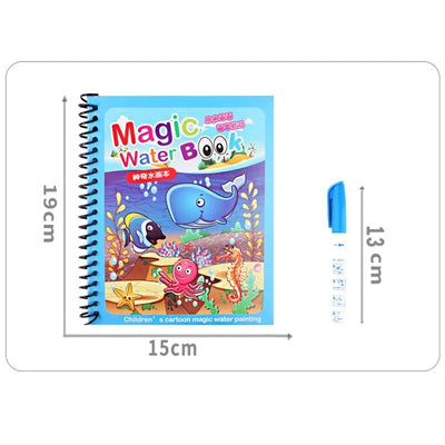 Libro de colorear con agua Fidtoy Aqua Doodle – Libro de dibujo reutilizable sin manchas para viajes y juegos tranquilos para niños