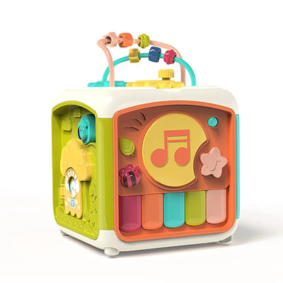 Fidtoy Interactive Baby Activity Cube – Musical Sensory Learning Cube with Piano Keys, Xylophone, Shape Sorting, Motion Sounds, Lights, and 28+ Melodies