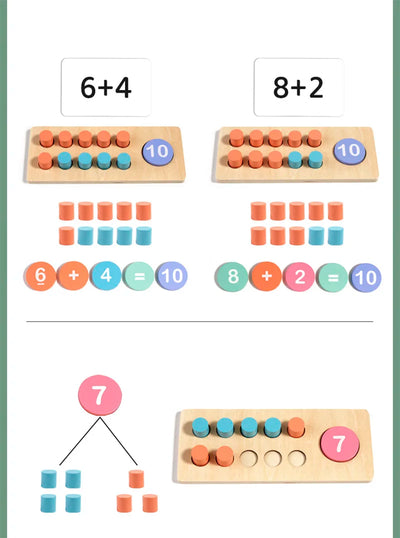 Fidtoy Jeu de mathématiques Montessori pour apprendre les nombres avec cadre de dix