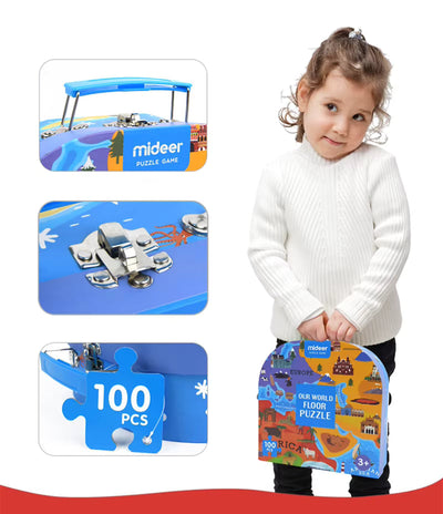 GeoMap – Éducatif & Amusant – Puzzle de sol Carte du monde