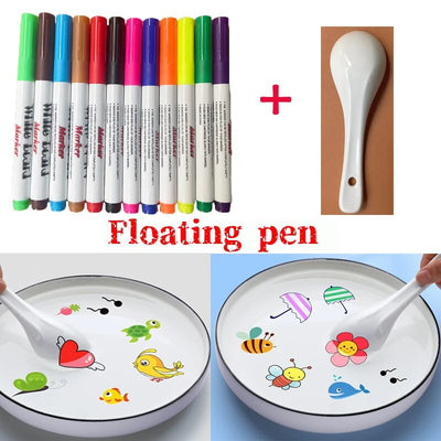 Ensemble de stylos magiques flottants Fidtoy pour enfants, jouet créatif d'art aquatique