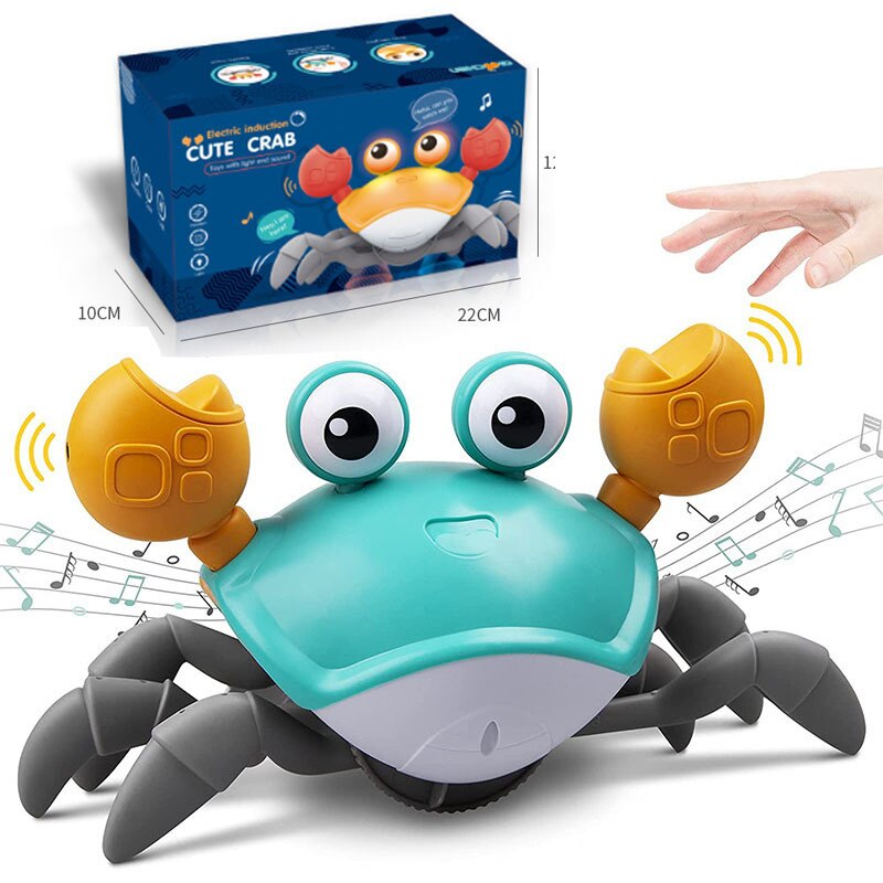 Fidtoy Crawling Interactive Baby Toy with Lights Music USB Rechargeable Tummy Time Toy