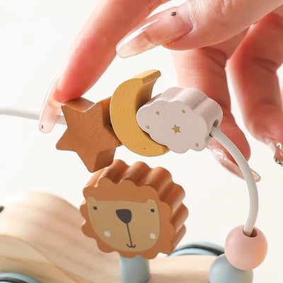 Fidtoy Jouet à tirer en bois pour tout-petits, voiture éducative 1 an et plus