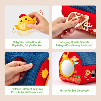 Fidtoy Plush Farm Set Baby Sensory Toy for 6-36 Months