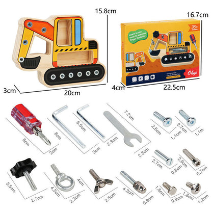 Montessori Inspired Excavator Multi Tool ScrewDriver Board