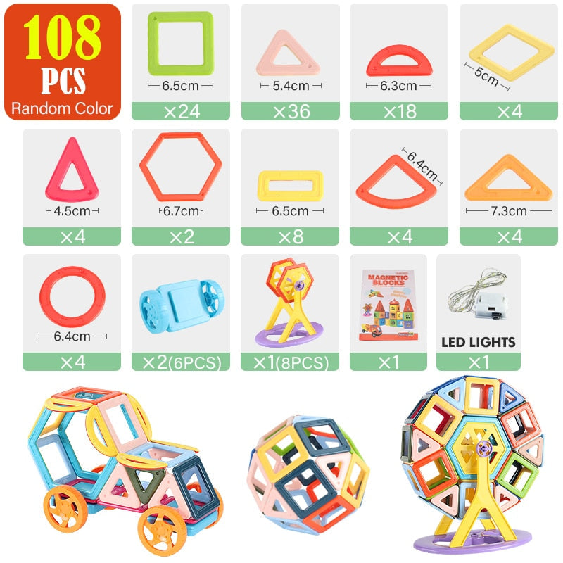 Fidtoy 3D Magnetic Building Blocks Kit – STEM Educational Toy for Kids 4+