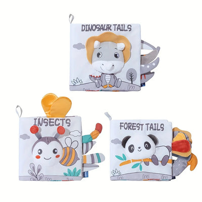 Fidtoy Libros de tela suave en 3D con sonido crujiente | Juguete de aprendizaje sensorial para bebés de 0 a 12 meses