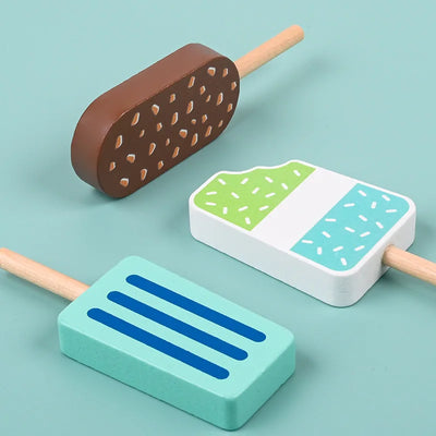 Fidtoy Set de Helados de Madera para Juego de Imitación de Niños Pequeños