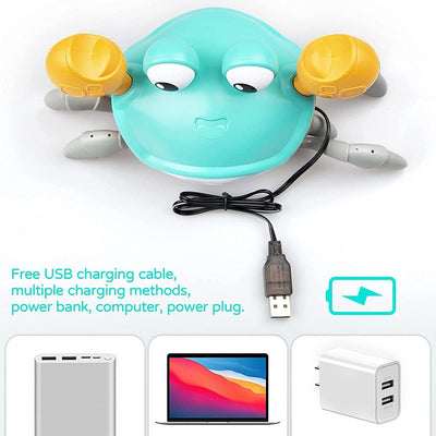 Fidtoy Crawling Interactive Baby Toy with Lights Music USB Rechargeable Tummy Time Toy