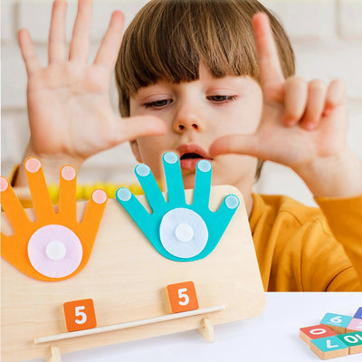 Fidtoy Jouet Montessori d'apprentissage des maths pour enfants de 3 ans et plus, tableau pour compter, additionner, soustraire, avec blocs numérotés et pratique de traçage et d'écriture