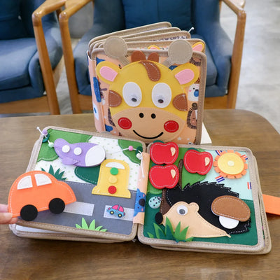 Fidtoy Felt Montessori Activity Book – 16 Page Busy Book for Toddlers