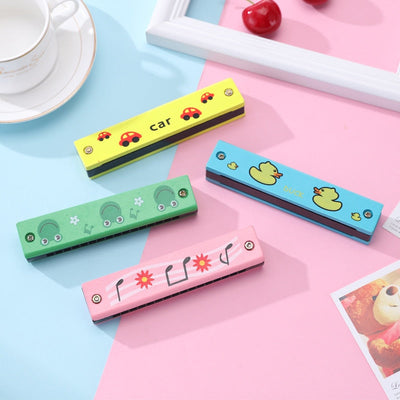 Kids Harmonica Wooden Double Row Blowable Toys