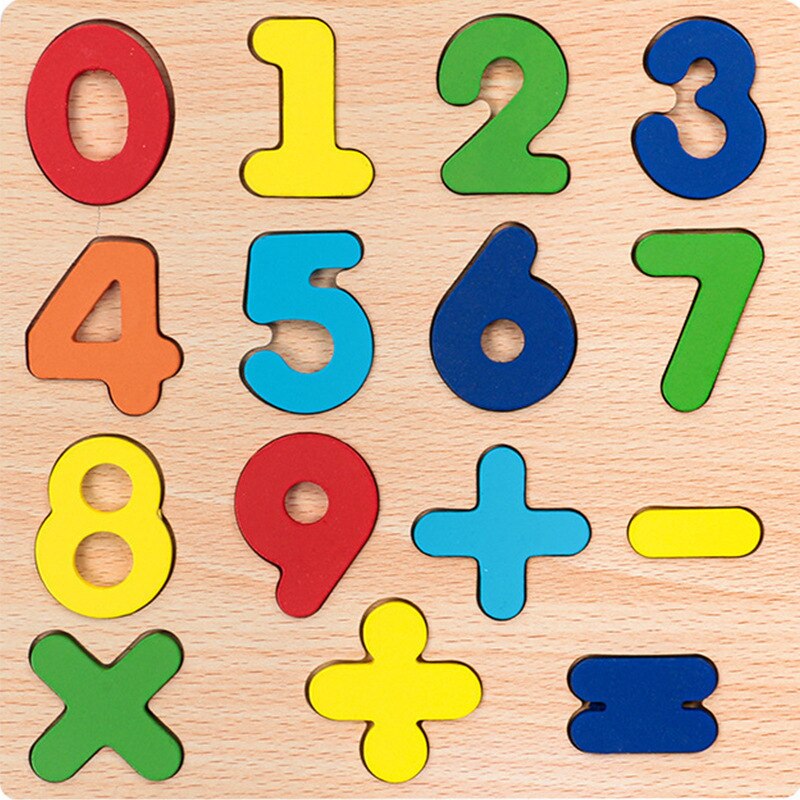 Puzzle en bois 3D Montessori pour enfants avec alphabet et chiffres