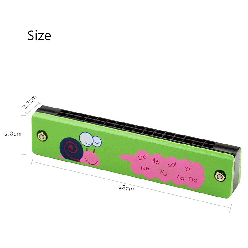 Kids Harmonica Wooden Double Row Blowable Toys