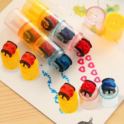 Mini Ink Stamp Roller Diary Seal Art Toys