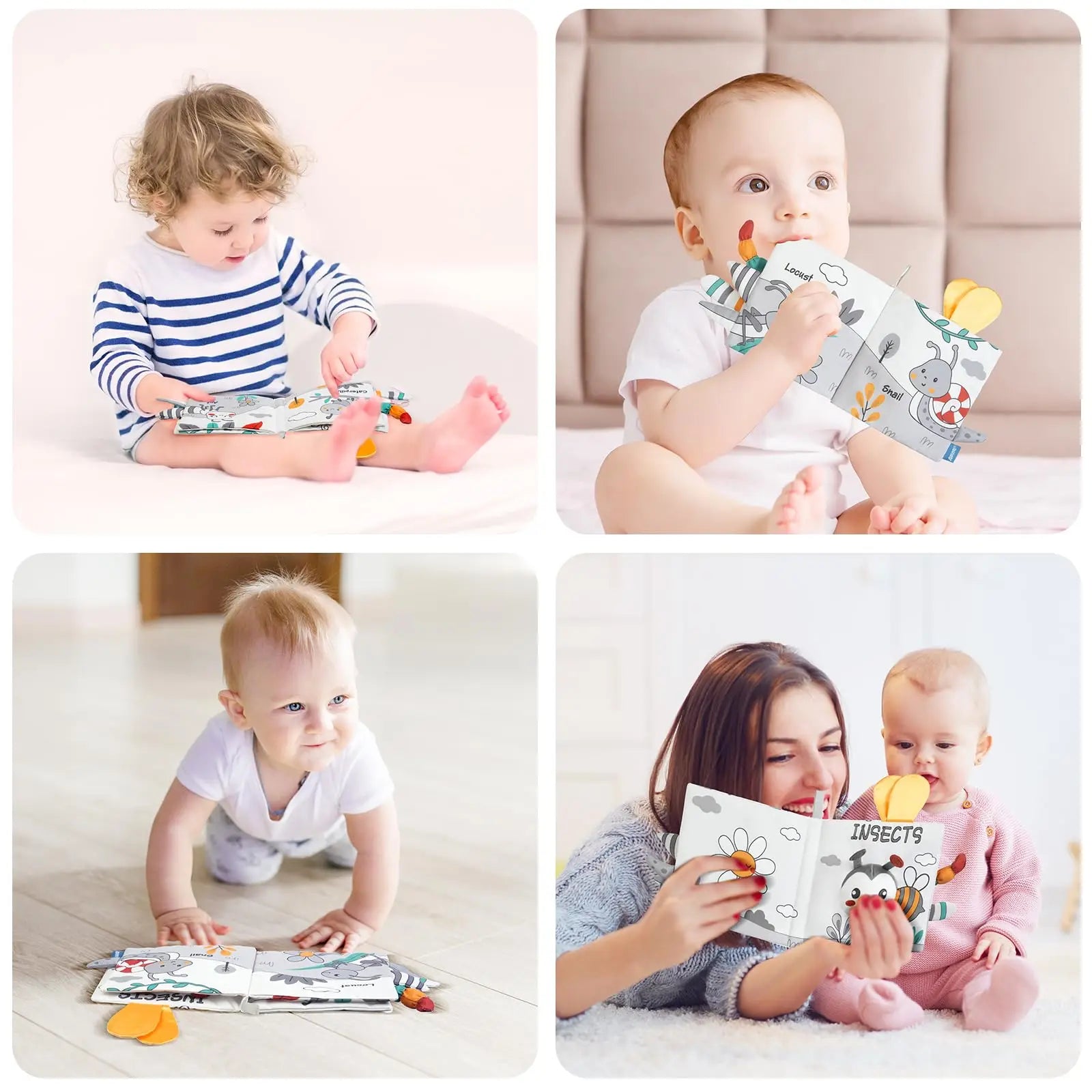 Soft 3D Crinkle Cloth Books for Babies