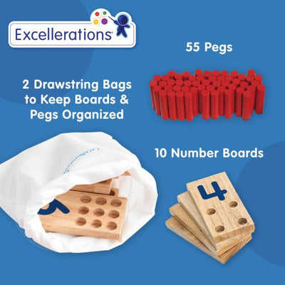 X Large Excellerations  Montessori Planches à bâtons à compter Numéro de bâtons à compter