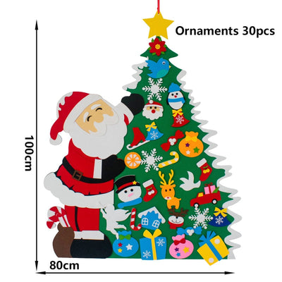Sapin de Noël en feutre avec 32 pièces