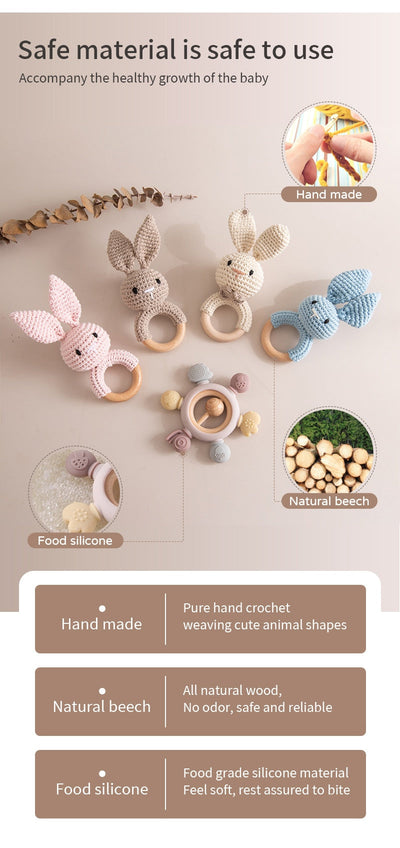 Fidtoy SnuggleBud Rattle & Teether Baby Sensory Toy