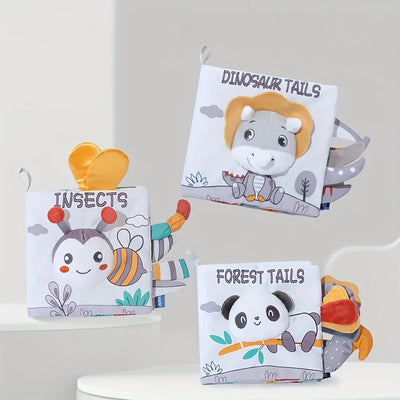 Fidtoy Libros de tela suave en 3D con sonido crujiente | Juguete de aprendizaje sensorial para bebés de 0 a 12 meses