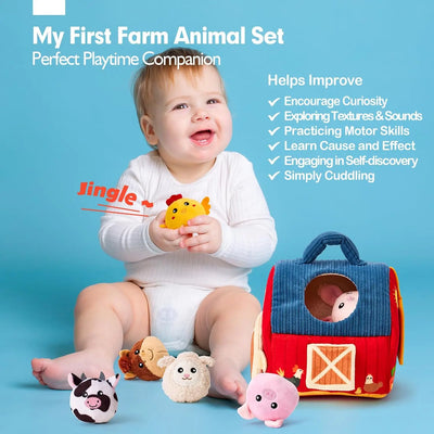 Fidtoy Plush Farm Set Baby Sensory Toy for 6-36 Months