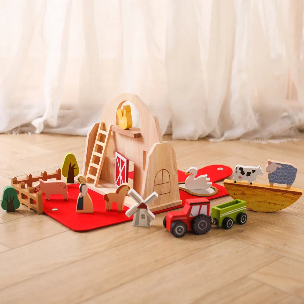 Montessori “Old McDonald’s Farm” Eco-Friendly Wooden Play Set