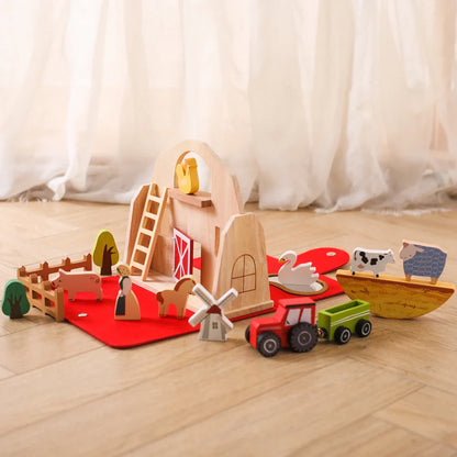 Montessori “Old McDonald’s Farm” Eco-Friendly Wooden Play Set