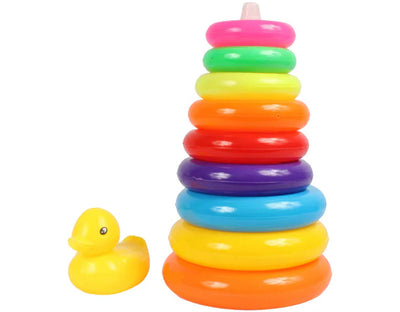 Fidtoy Rainbow Stacking Rings Toy for Toddlers Age 1-3