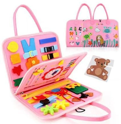 Fidtoy Busy Board for Toddlers – Portable Sensory Activity Board for Travel & Learning